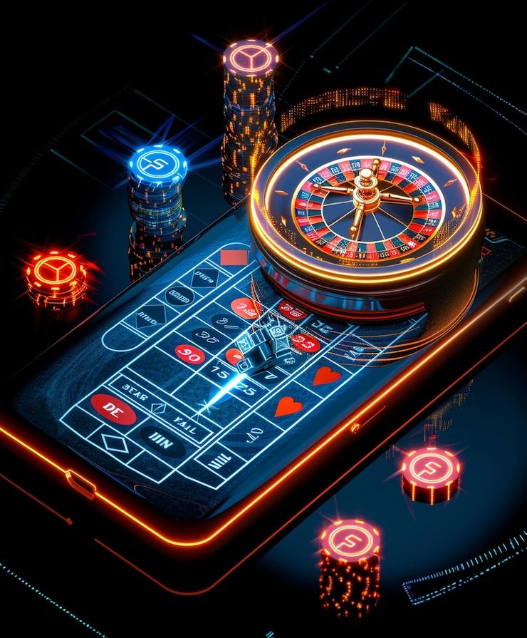 Live casino studio showing blackjack table with dealer